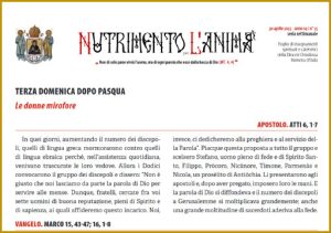 Scopri di più sull'articolo Nutrimento per l’Anima – TERZA DOMENICA DOPO PASQUA – Le donne mirofore