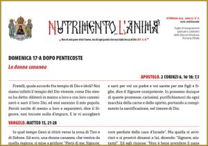 Scopri di più sull'articolo Nutrimento per l’Anima – DOMENICA 17-A DOPO PENTECOSTE – La donna cananea