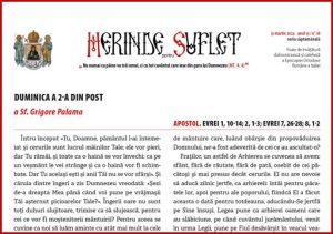 Scopri di più sull'articolo Merinde pentru suflet – DUMINICA A 2-A DIN POST – a Sf. Grigore Palama